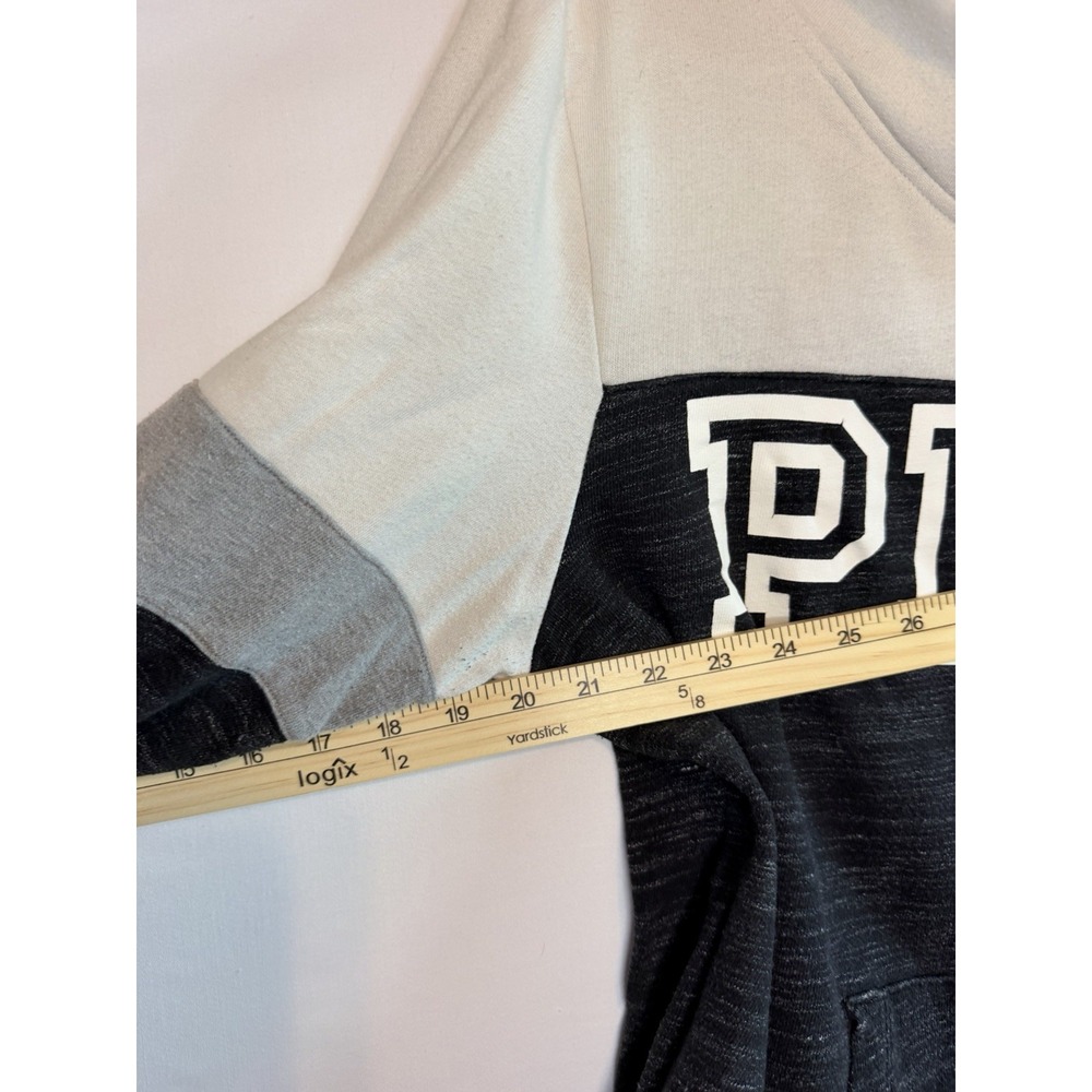 Y2k VS PINK Logo Black And White Pull Over Hoodie Woman's Size Large - Picture 10 of 11